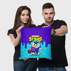 Подушка квадратная BRAWL STARS MRP, цвет: 3D-принт — фото 2