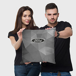 Подушка квадратная Ford чб, цвет: 3D-принт — фото 2