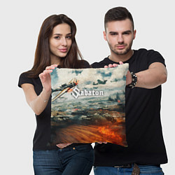 Подушка квадратная Sabaton, цвет: 3D-принт — фото 2