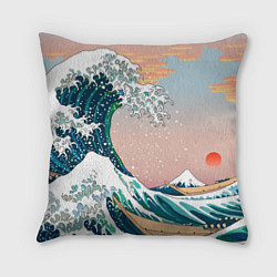 Подушка квадратная Большая волна в канагаве, цвет: 3D-принт