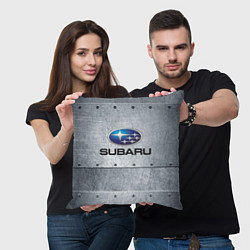 Подушка квадратная SUBARU, цвет: 3D-принт — фото 2