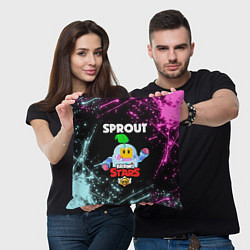 Подушка квадратная BRAWL STARS SPROUT, цвет: 3D-принт — фото 2