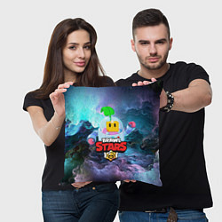 Подушка квадратная BRAWL STARS SPROUT, цвет: 3D-принт — фото 2