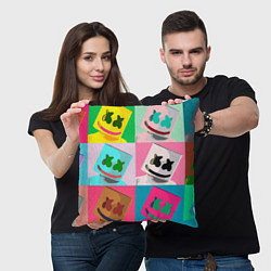 Подушка квадратная Marshmello, цвет: 3D-принт — фото 2