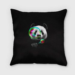 Подушка квадратная Панда и мыльный пузырь