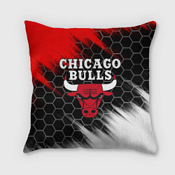 Подушка квадратная CHICAGO BULLS, цвет: 3D-принт