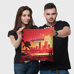 Подушка квадратная HOTLINE MIAMI, цвет: 3D-принт — фото 2