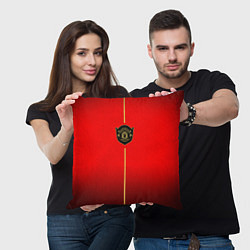 Подушка квадратная Манчестер Юнайтед лого 2020, цвет: 3D-принт — фото 2