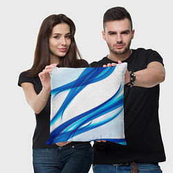 Подушка квадратная STRIPES BLUE, цвет: 3D-принт — фото 2