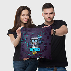 Подушка квадратная Virus 8 bit brawl stars 3D, цвет: 3D-принт — фото 2