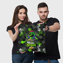 Подушка квадратная Спайк brawl stars Spike, цвет: 3D-принт — фото 2