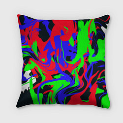 Подушка квадратная Абстрактные краски, цвет: 3D-принт
