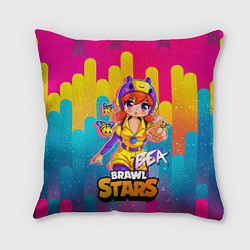 Подушка квадратная Bea Brawl stars Беа anime, цвет: 3D-принт
