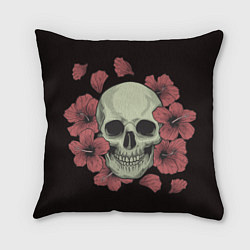 Подушка квадратная Skull in red 2