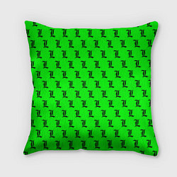 Подушка квадратная Эл паттерн зеленый, цвет: 3D-принт