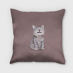 Подушка квадратная Котёнок ыыы, цвет: 3D-принт