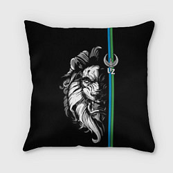 Подушка квадратная Узбекистан - суровый лев