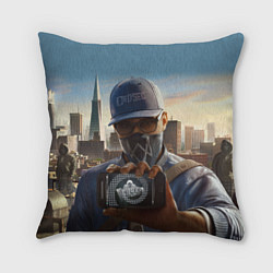 Подушка квадратная Watch dogs Ded Sec Z, цвет: 3D-принт