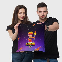 Подушка квадратная BRAWL STARS AMBER, цвет: 3D-принт — фото 2