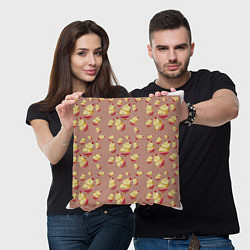 Подушка квадратная Пирожное с вишней, цвет: 3D-принт — фото 2