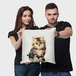 Подушка квадратная Котёнок, цвет: 3D-принт — фото 2