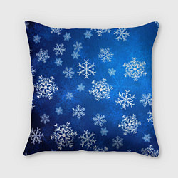 Подушка квадратная Новый Год Снежинки, цвет: 3D-принт