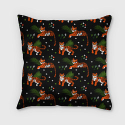Подушка квадратная Tigers, цвет: 3D-принт