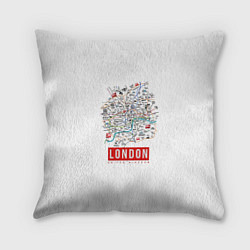 Подушка квадратная Лондон, цвет: 3D-принт