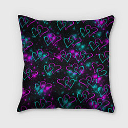 Подушка квадратная Сердечки, цвет: 3D-принт