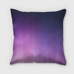 Подушка квадратная Северное сияние фиолетовый, цвет: 3D-принт