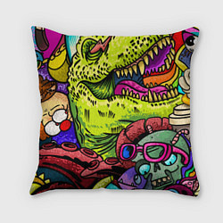 Подушка квадратная Тираннозавр, цвет: 3D-принт