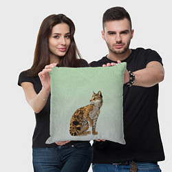 Подушка квадратная Дикий кот оцелот, цвет: 3D-принт — фото 2