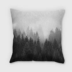 Подушка квадратная Туманный лес, цвет: 3D-принт