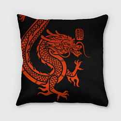 Подушка квадратная RED CHINA DRAGON, цвет: 3D-принт