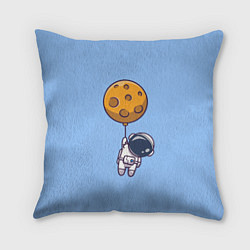 Подушка квадратная Космонавт с шариком, цвет: 3D-принт