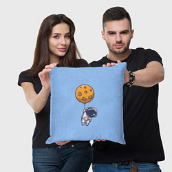 Подушка квадратная Космонавт с шариком, цвет: 3D-принт — фото 2