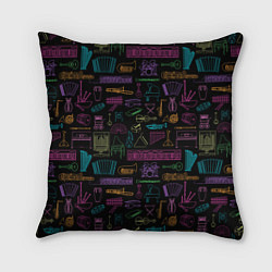 Подушка квадратная Музыкальные Инструменты, цвет: 3D-принт