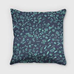 Подушка квадратная Еда Синий, цвет: 3D-принт