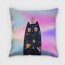 Подушка квадратная Космический кот, цвет: 3D-принт