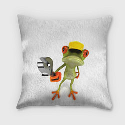 Подушка квадратная Лягушка, цвет: 3D-принт