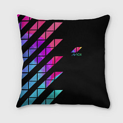 Подушка квадратная AVICII RAIBOW, цвет: 3D-принт