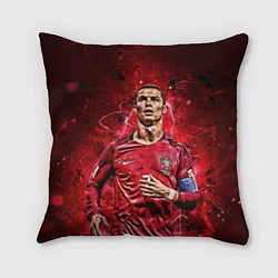 Подушка квадратная Cristiano Ronaldo Portugal, цвет: 3D-принт
