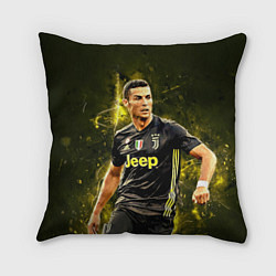 Подушка квадратная Cristiano Ronaldo Juventus, цвет: 3D-принт