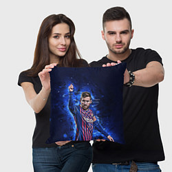 Подушка квадратная Lionel Messi Barcelona 10, цвет: 3D-принт — фото 2