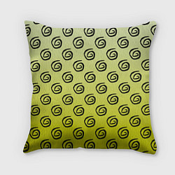 Подушка квадратная Узор спиральки на желтом фоне, цвет: 3D-принт
