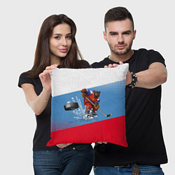 Подушка квадратная Русский хоккей, цвет: 3D-принт — фото 2