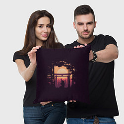 Подушка квадратная Ниндзя в одиночестве, цвет: 3D-принт — фото 2