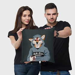 Подушка квадратная Furry fox, цвет: 3D-принт — фото 2