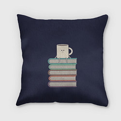 Подушка квадратная Book Cup, цвет: 3D-принт