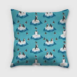 Подушка квадратная Пингвины, цвет: 3D-принт